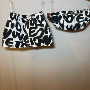 Fashion Nova Black and White Skirt Set